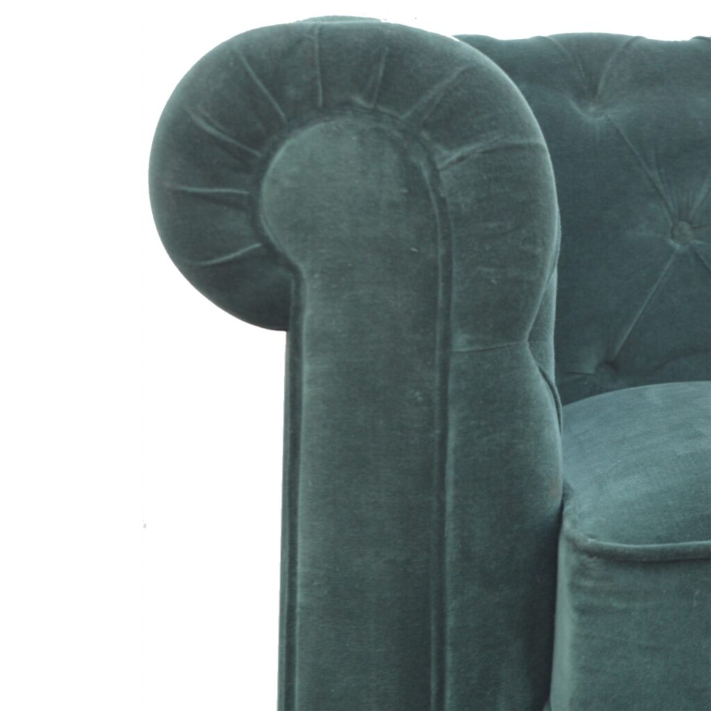 Emerald Green Velvet Chesterfield - Image 4