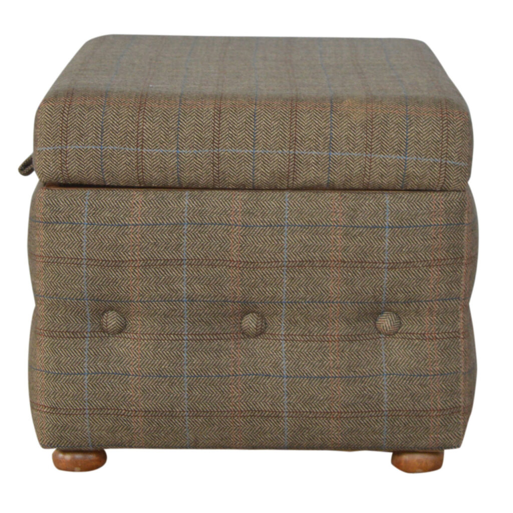 Multi Tweed Button Fooststool - Image 5