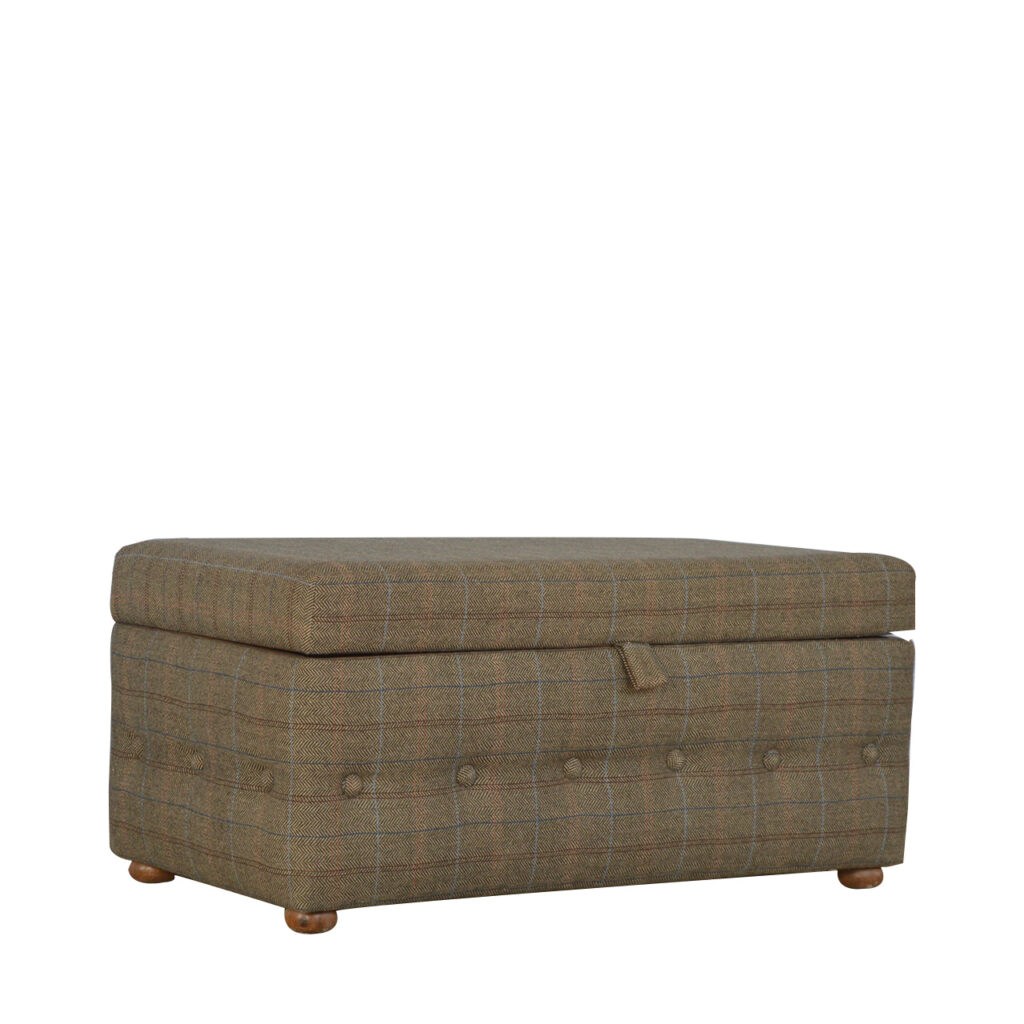 Multi Tweed Button Fooststool - Image 2