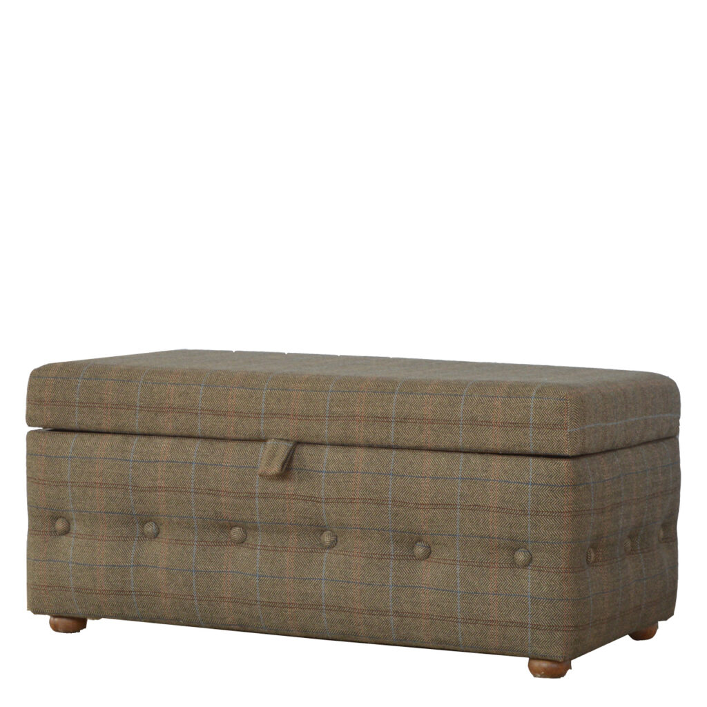 Multi Tweed Button Fooststool - Image 3
