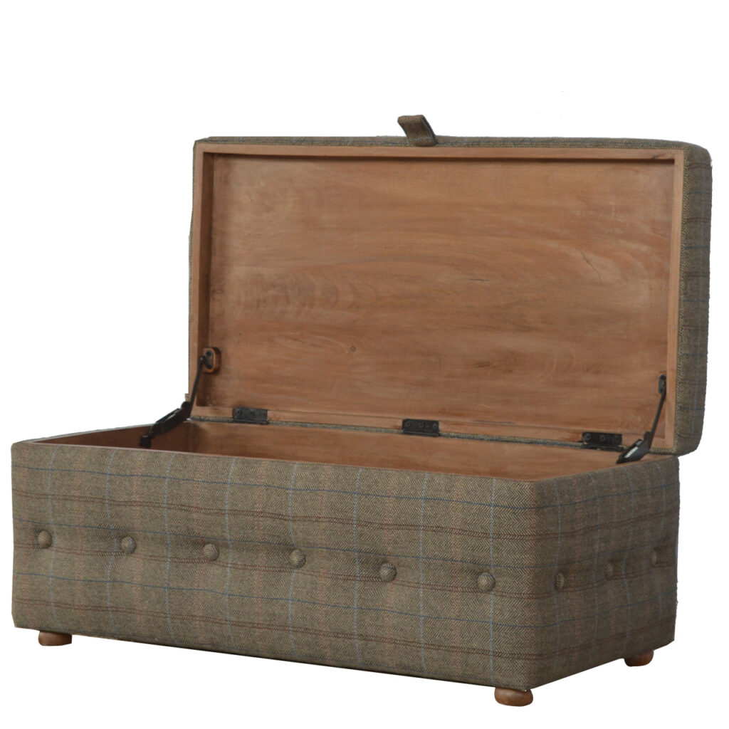 Multi Tweed Button Fooststool - Image 4