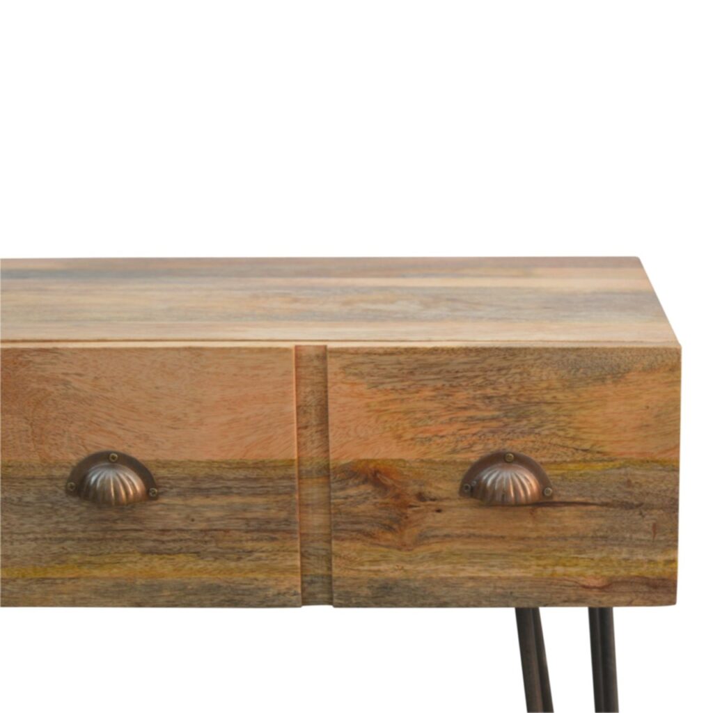 Iron Base 2 Drawer Console Table - Image 7