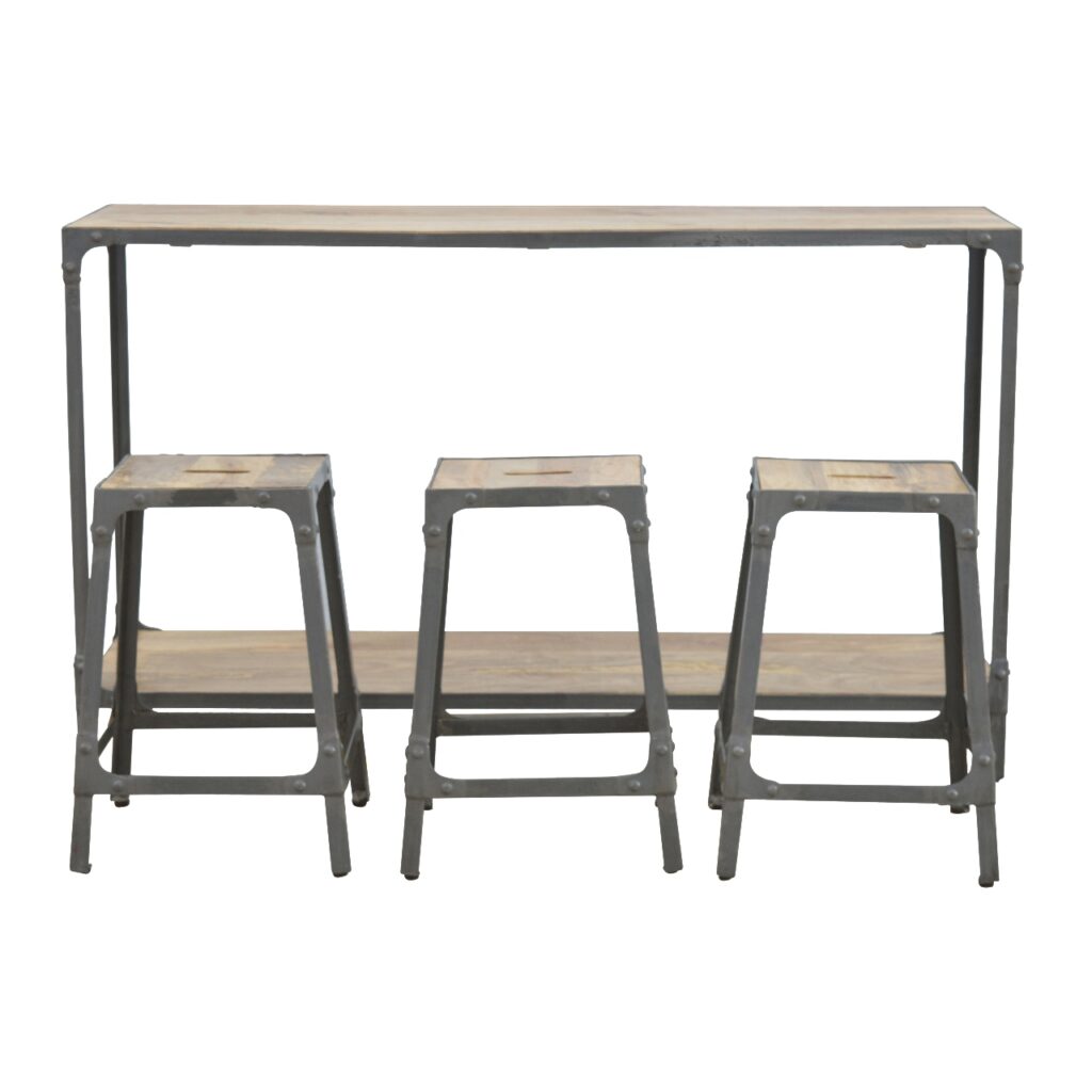 Hallway Console with 3 Stools - Image 8