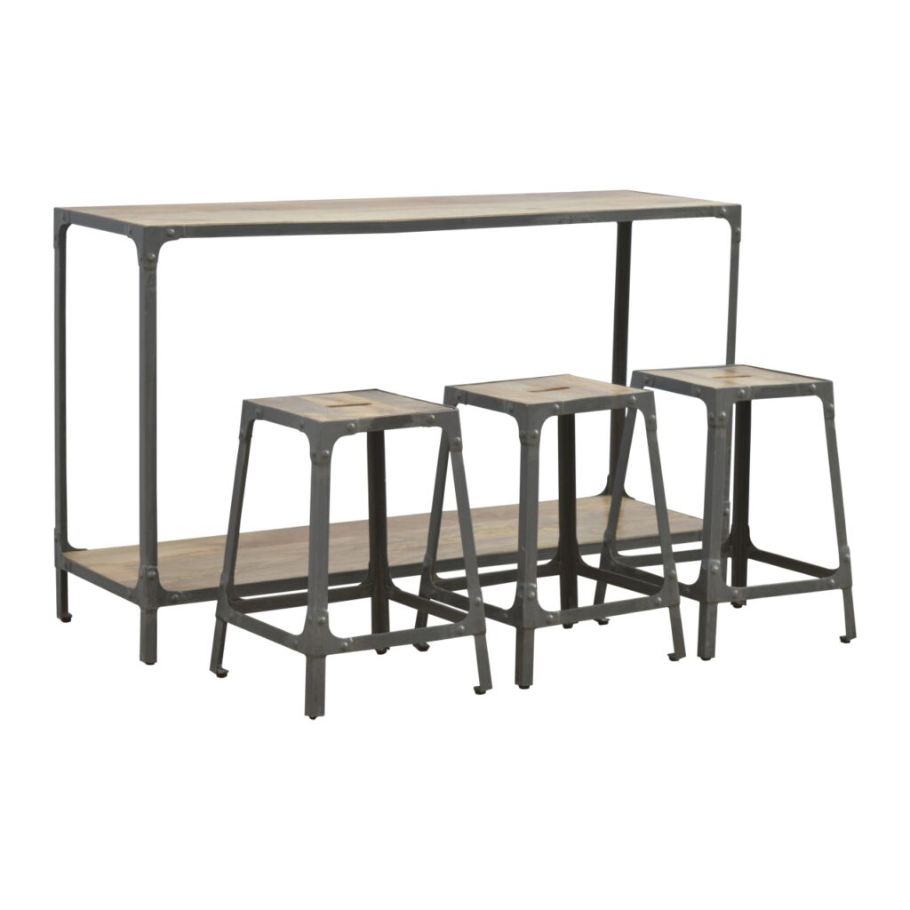 Hallway Console with 3 Stools - Image 3