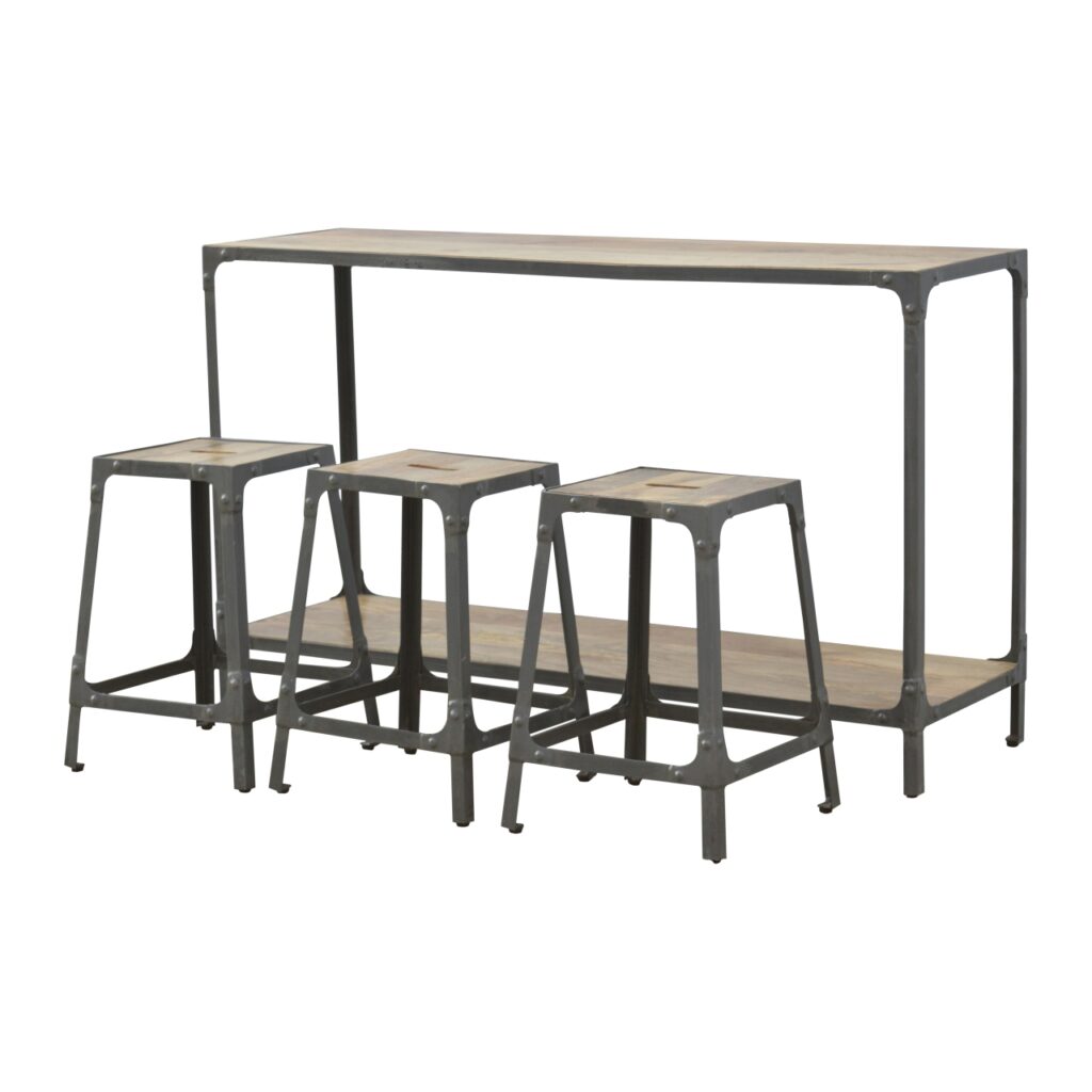 Hallway Console with 3 Stools - Image 2