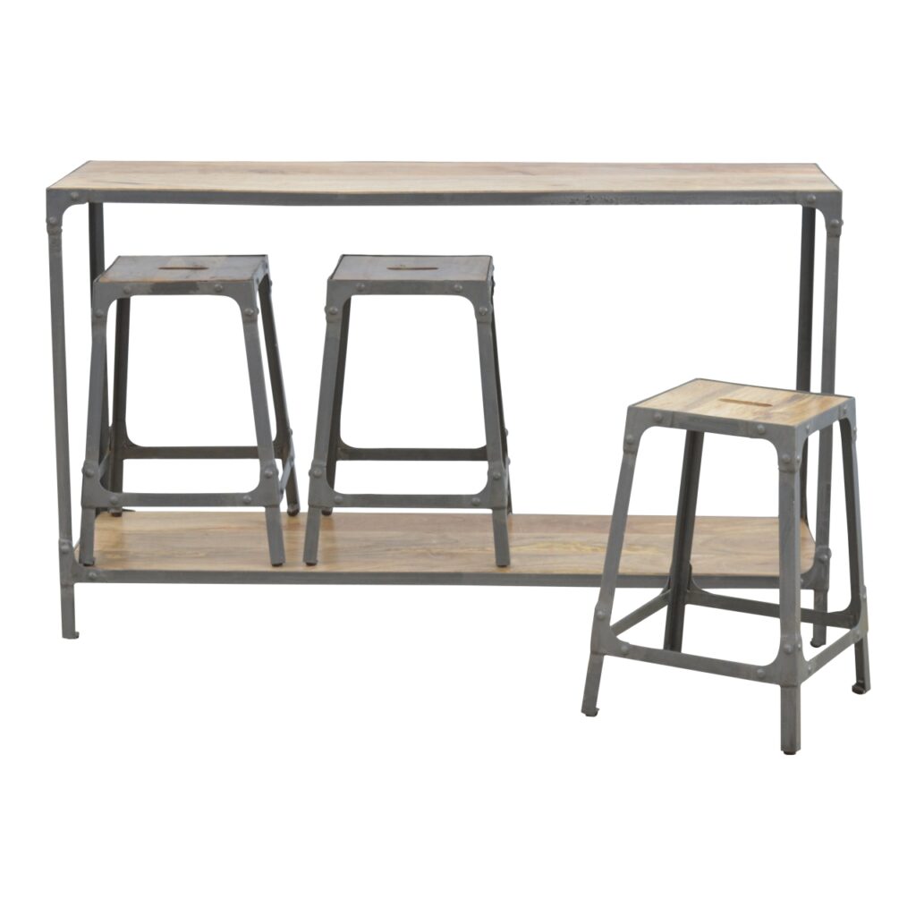 Hallway Console with 3 Stools - Image 6
