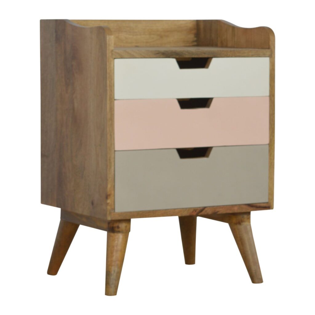 Pink Hand Painted Cut out Bedside - Image 3