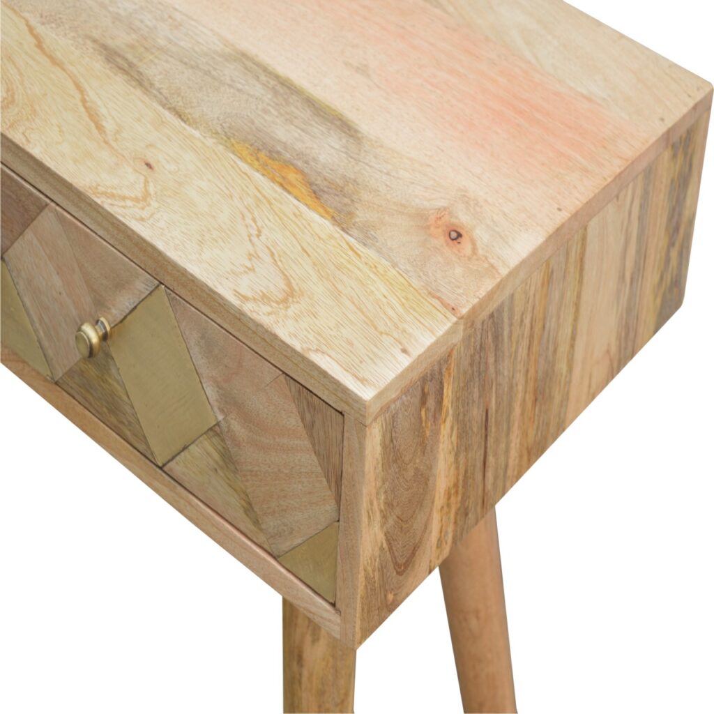 Oak-ish Gold Inlay Console Table - Image 6