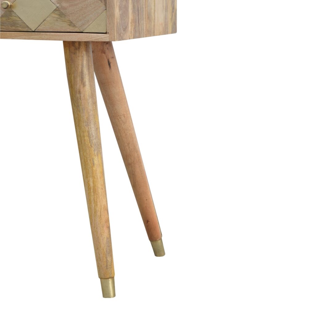 Oak-ish Gold Inlay Console Table - Image 7