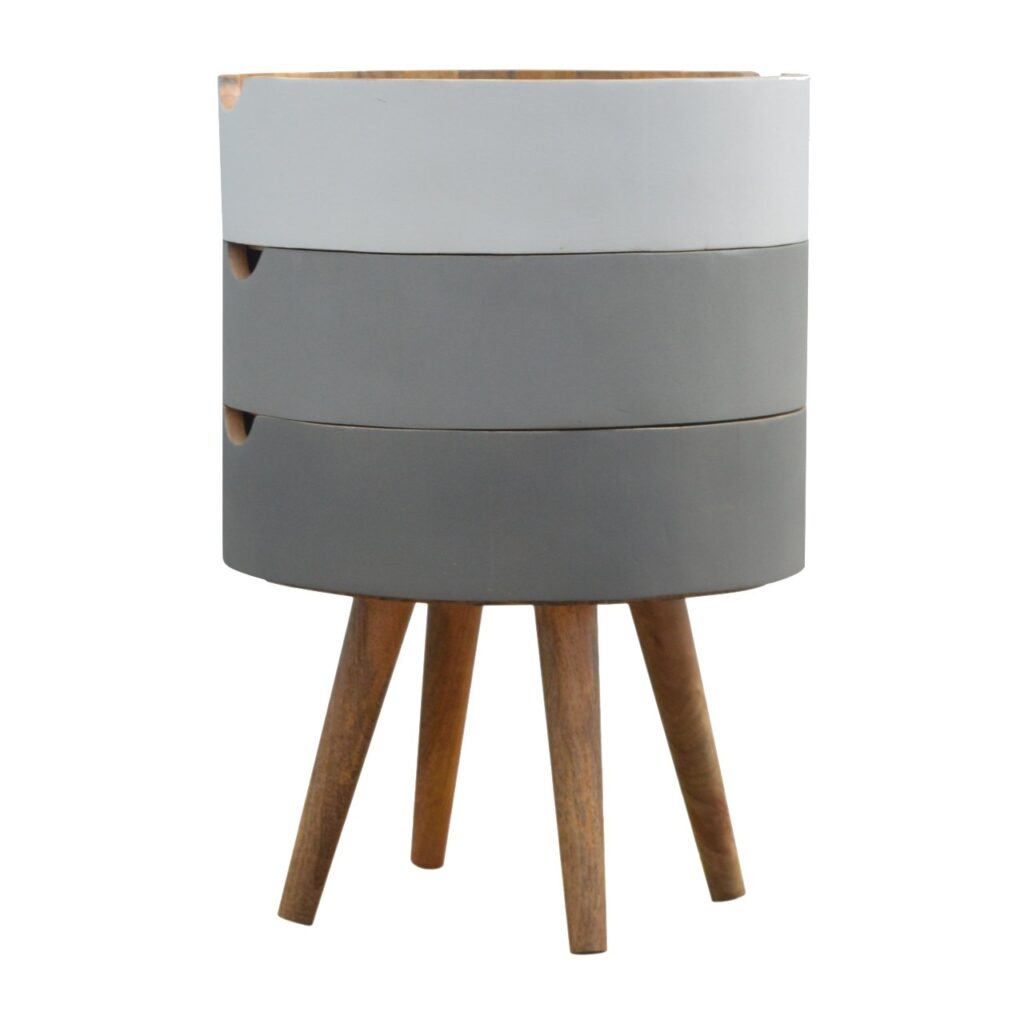 3 Drawer Grey Paint Bedside - Image 3