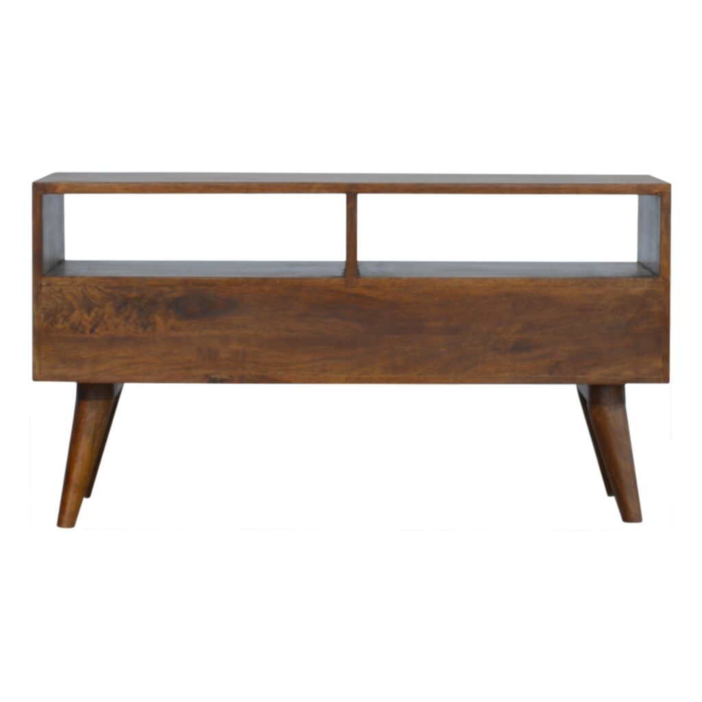 Chestnut Diamond Carved TV Unit - Image 9