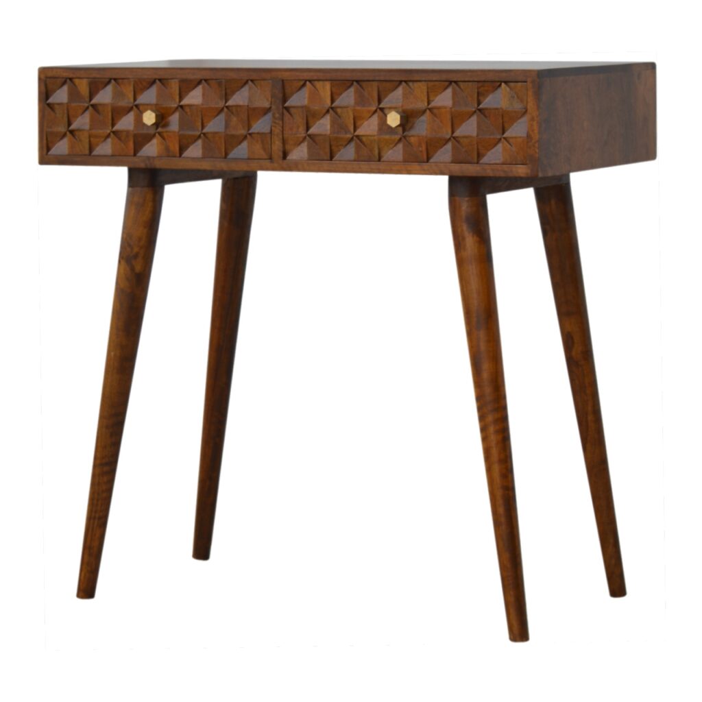 Chestnut Diamond Carve Console - Image 2