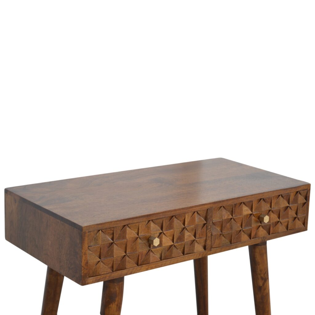 Chestnut Diamond Carve Console - Image 3