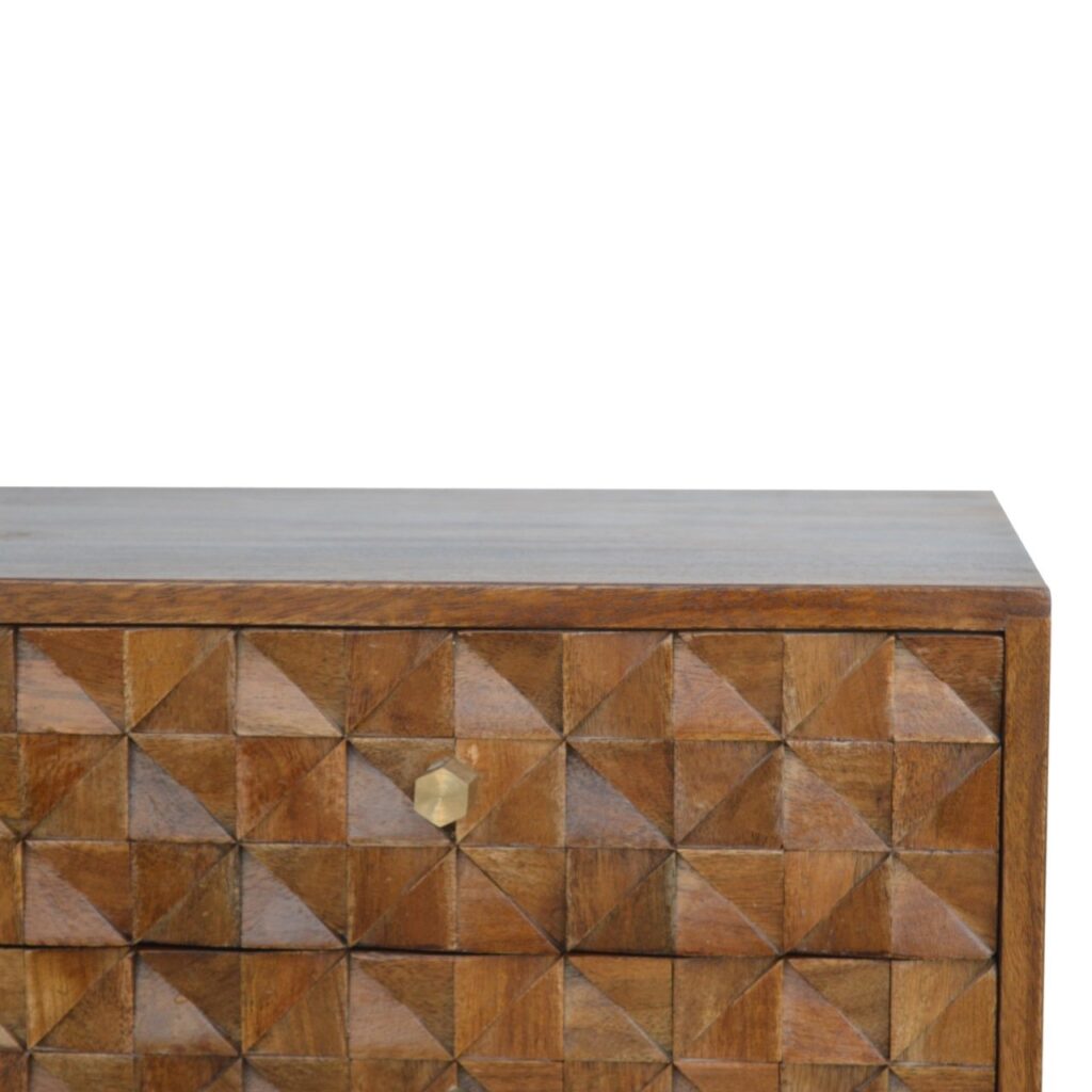 Chestnut Diamond Carve Media Unit - Image 4