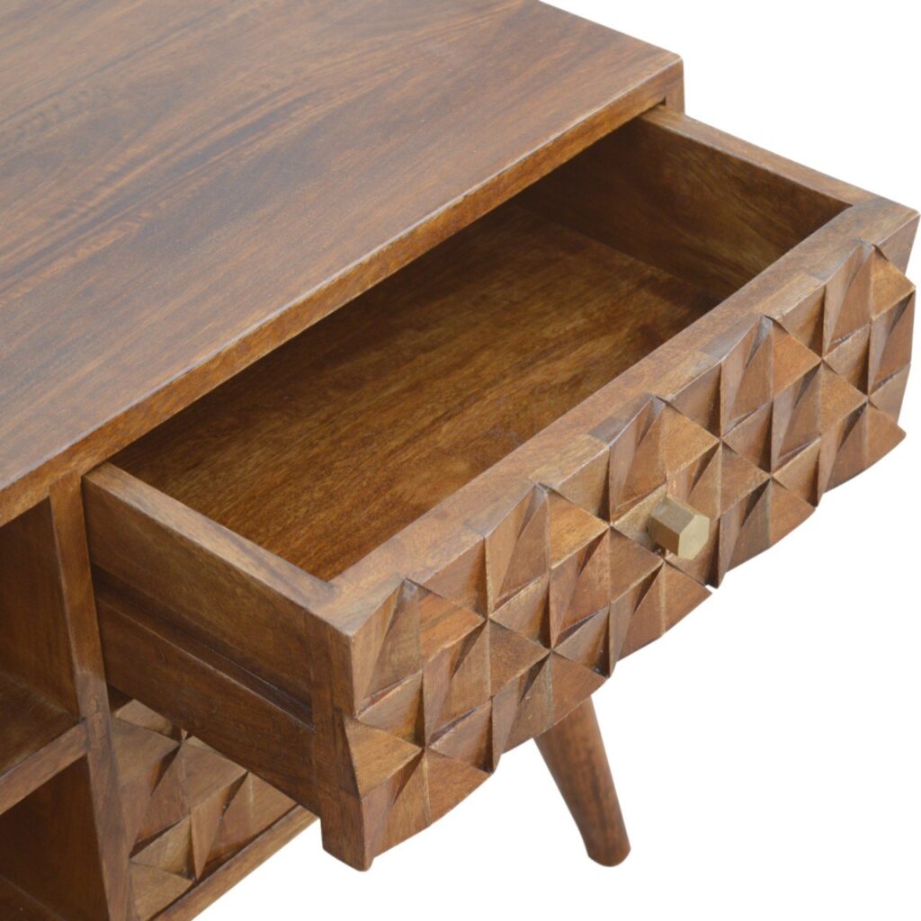 Chestnut Diamond Carve Media Unit - Image 6