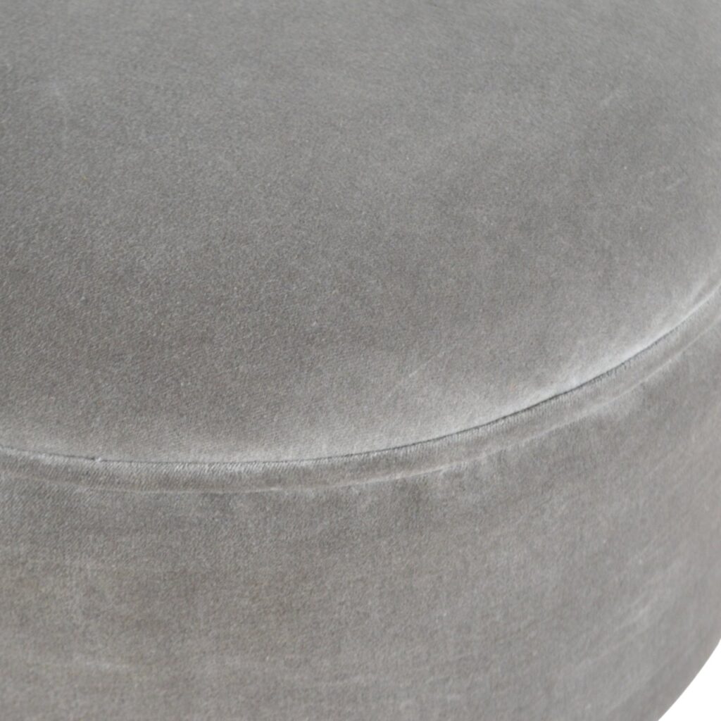 Grey Velvet Nordic Style Footstool - Image 6