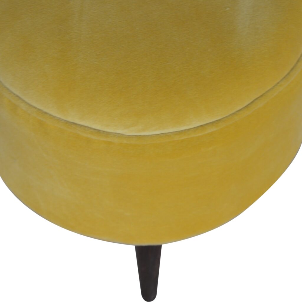 Mustard Velvet Nordic Footstool - Image 3