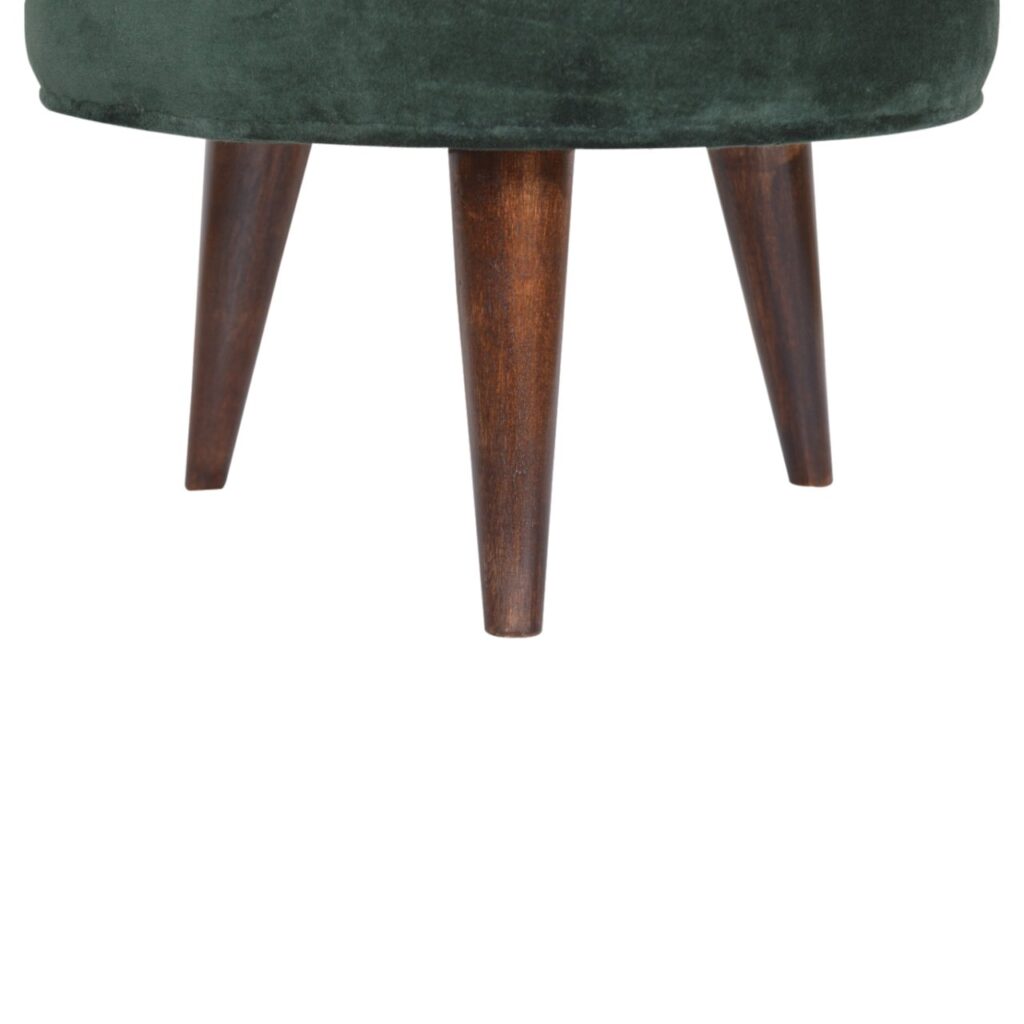 Emerald Green Velvet Nordic Stool - Image 5