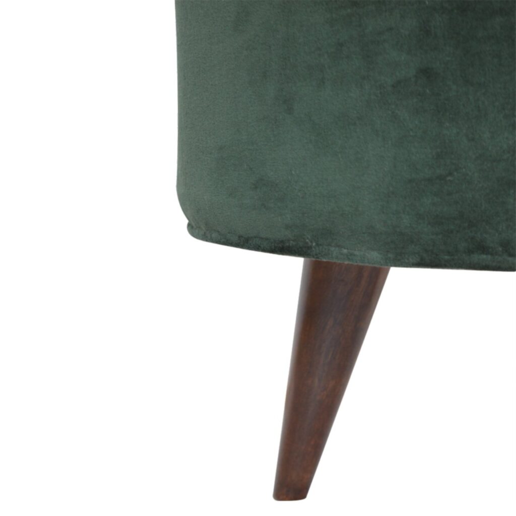 Emerald Green Velvet Nordic Stool - Image 3
