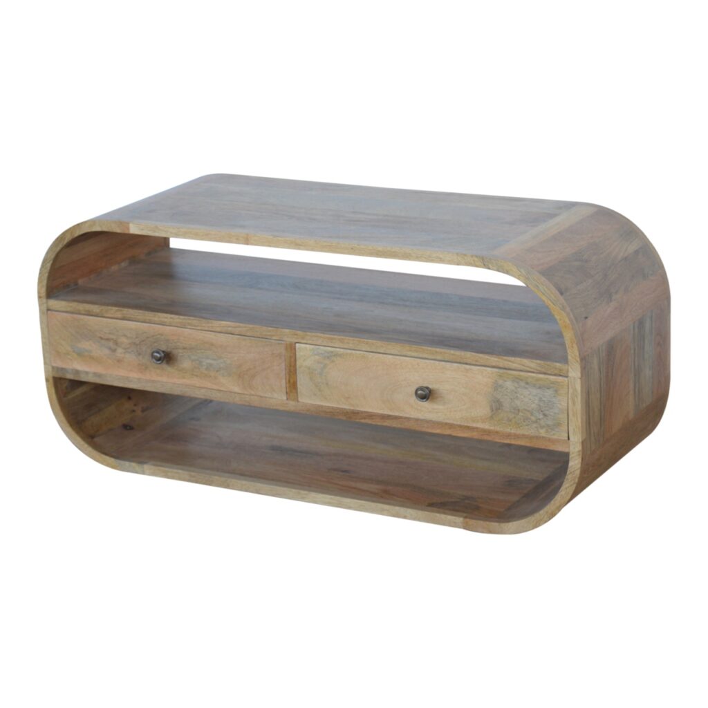 Curved Edge TV Unit with 2 Drawers - Image 3