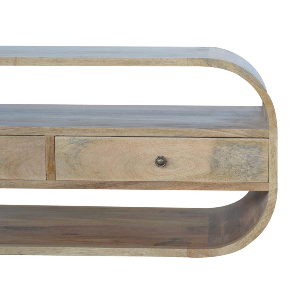 Curved Edge TV Unit with 2 Drawers - Image 5