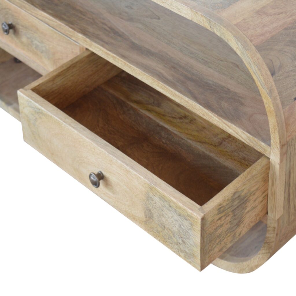 Curved Edge TV Unit with 2 Drawers - Image 4