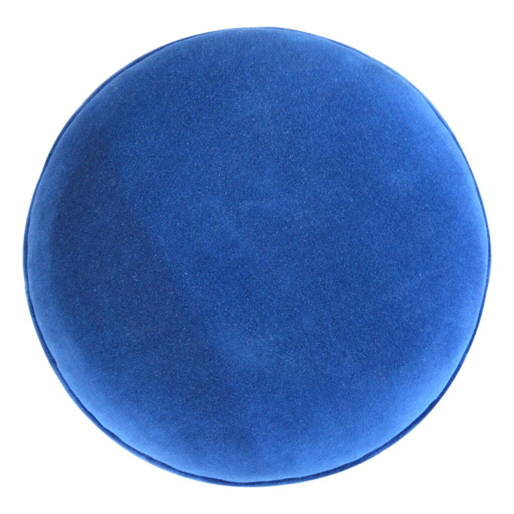 Royal Blue Velvet Nordic Footstool - Image 3