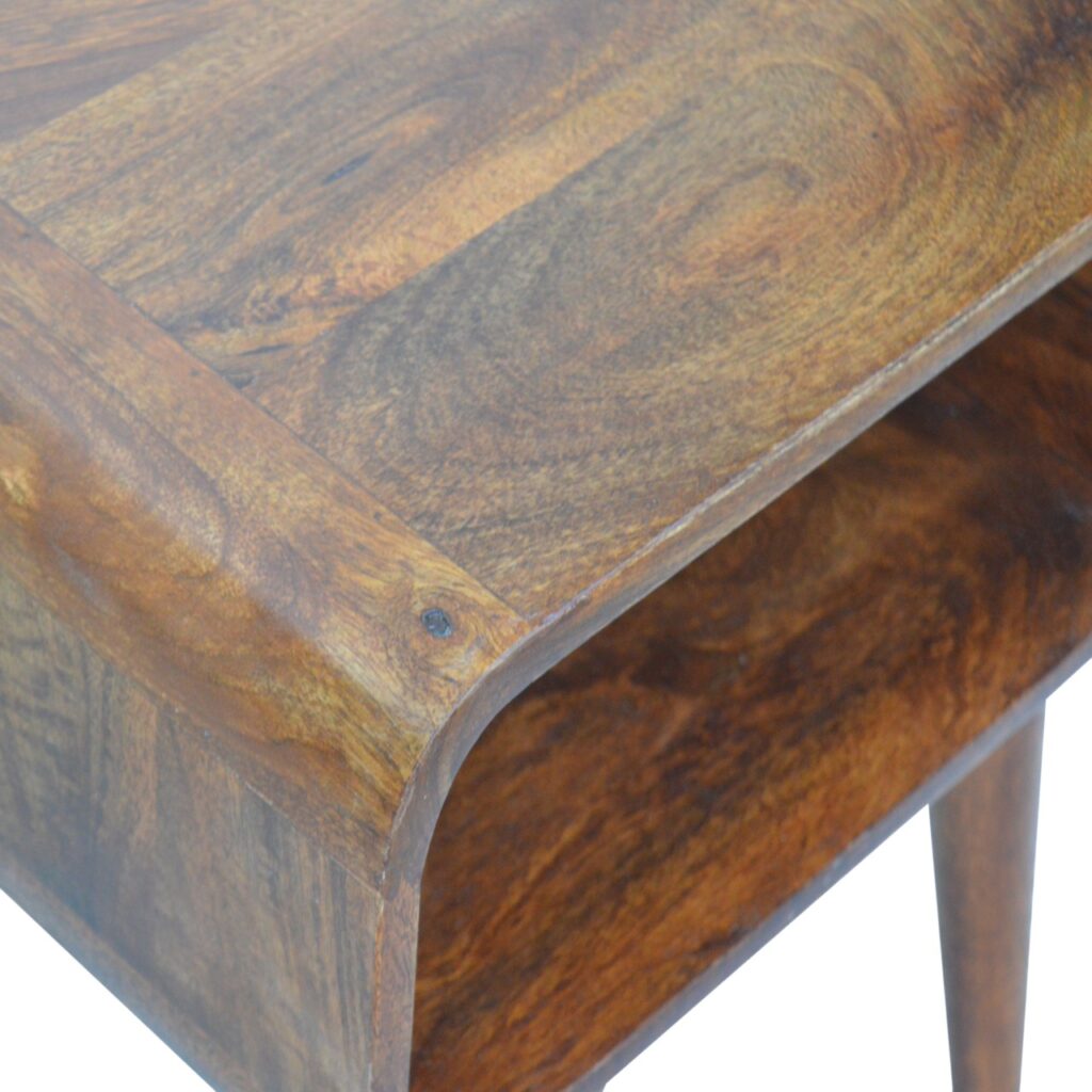 Curved Open Chestnut Bedside - Image 7