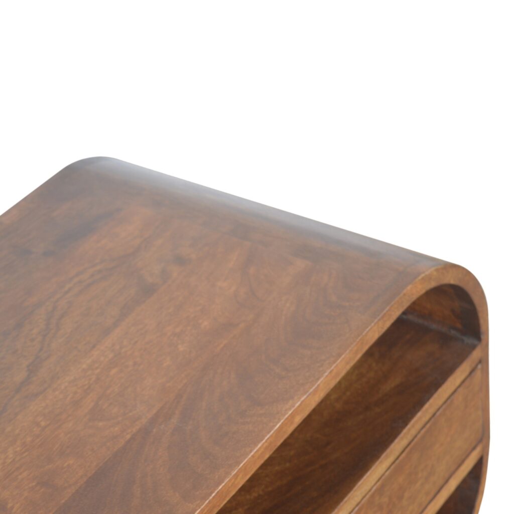 Chestnut Curved Edge Media Unit with 2 Drawers - Image 7