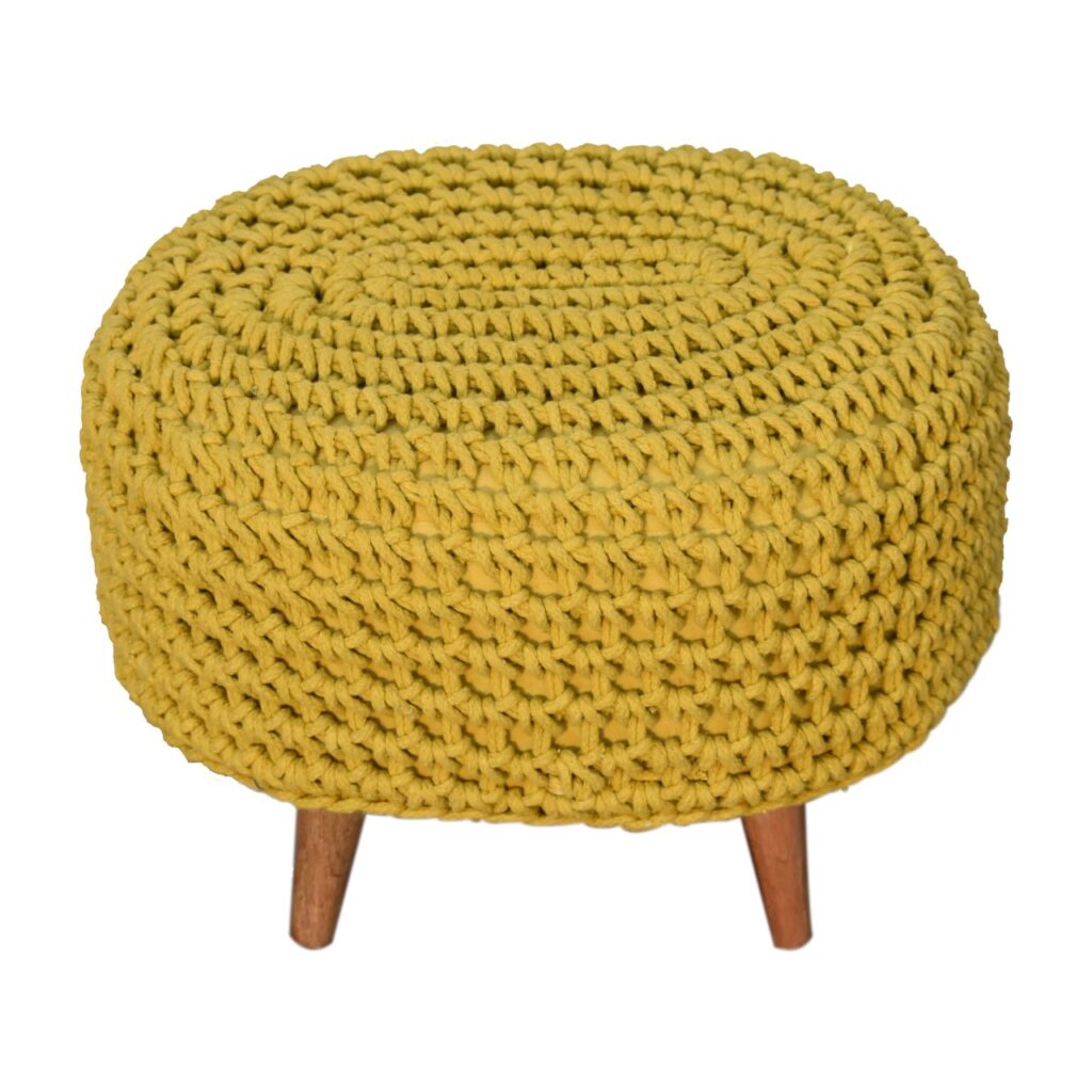 Keeva Mustard Oblong Footstool - Image 5