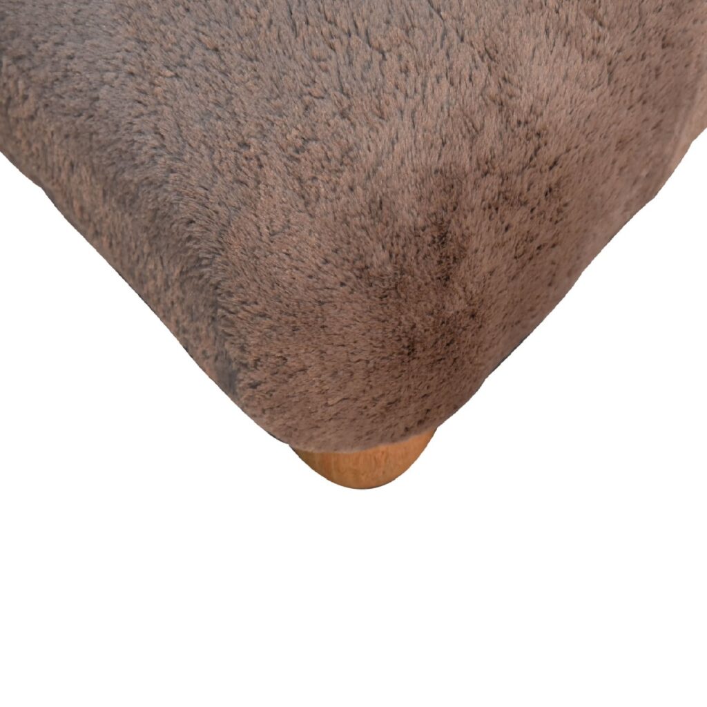 Mocha Faux Fur Nordic Footstool - Image 9