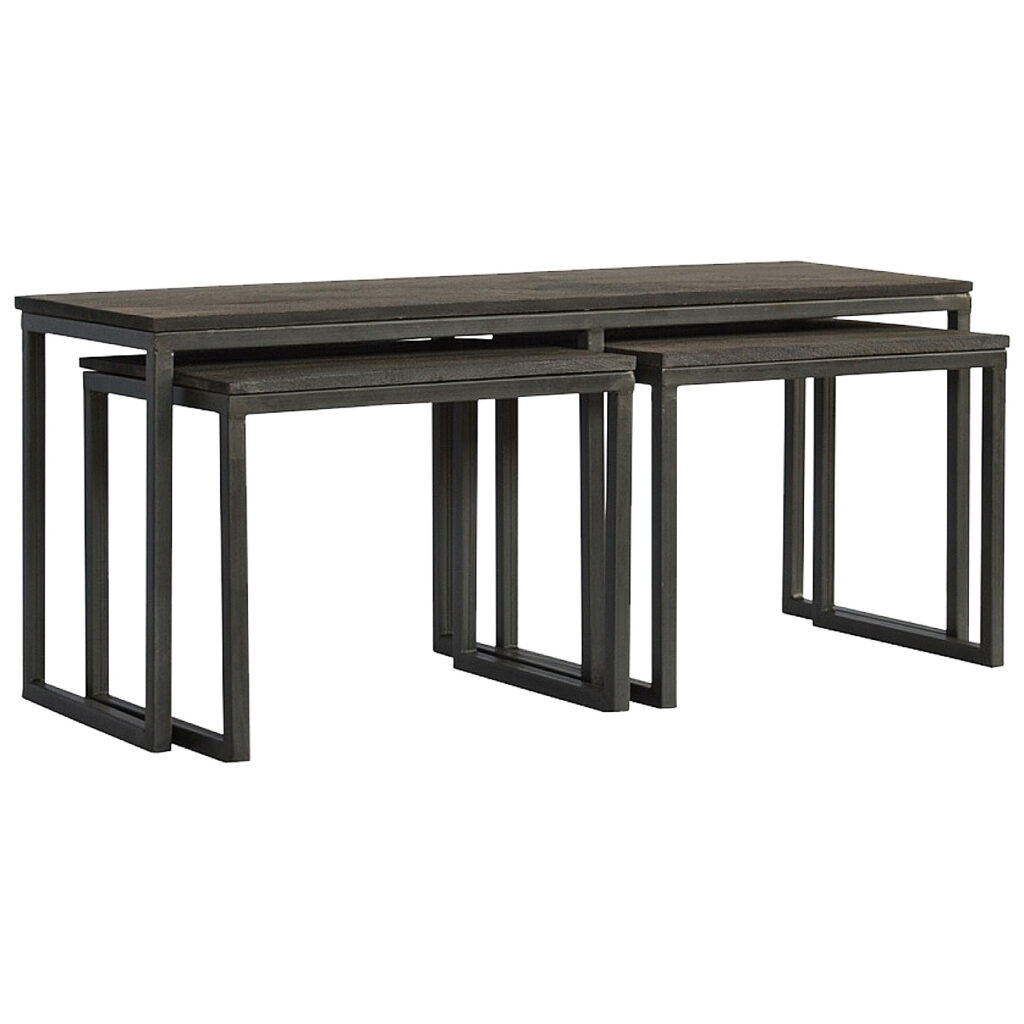 Set of 3 Iron Base Tables - Image 3