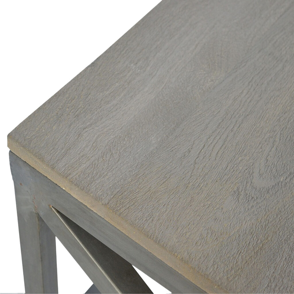 Industrial Cross Metal Oatmeal Coffee Table - Image 5