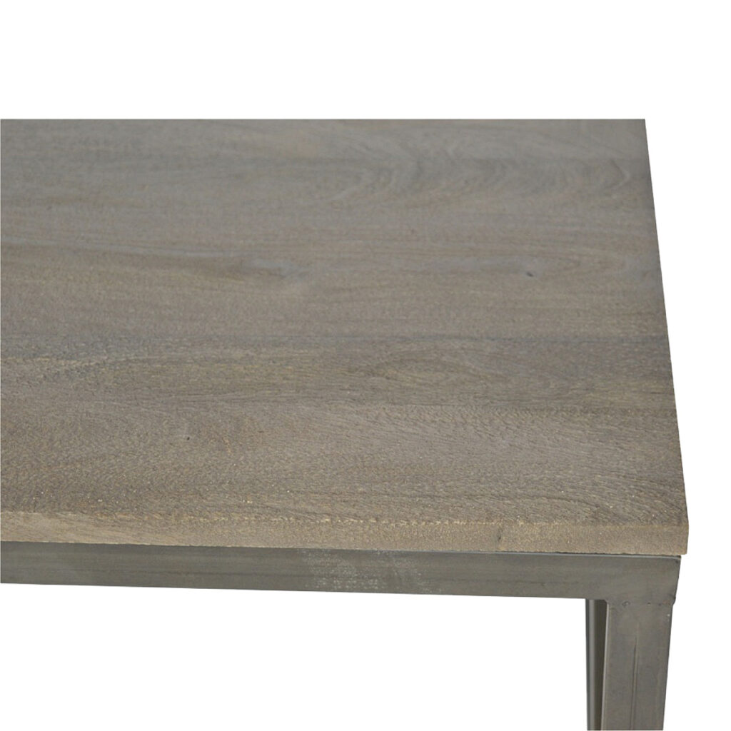 Industrial Cross Metal Oatmeal Coffee Table - Image 6