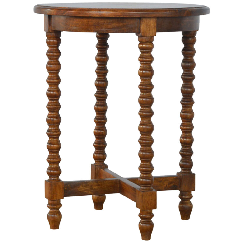 Mango Wood Small Round Tea Table - Image 2