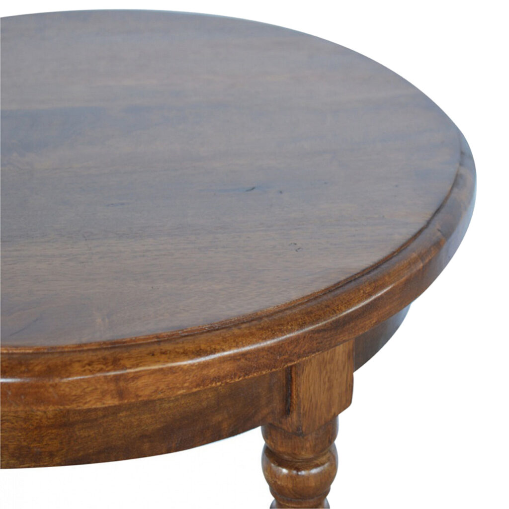 Mango Wood Small Round Tea Table - Image 5