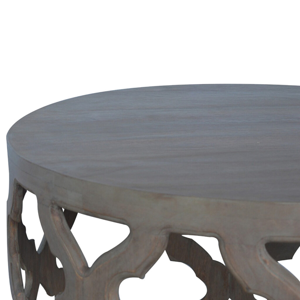 Grey Wash Large Cut-out Stool - Image 4