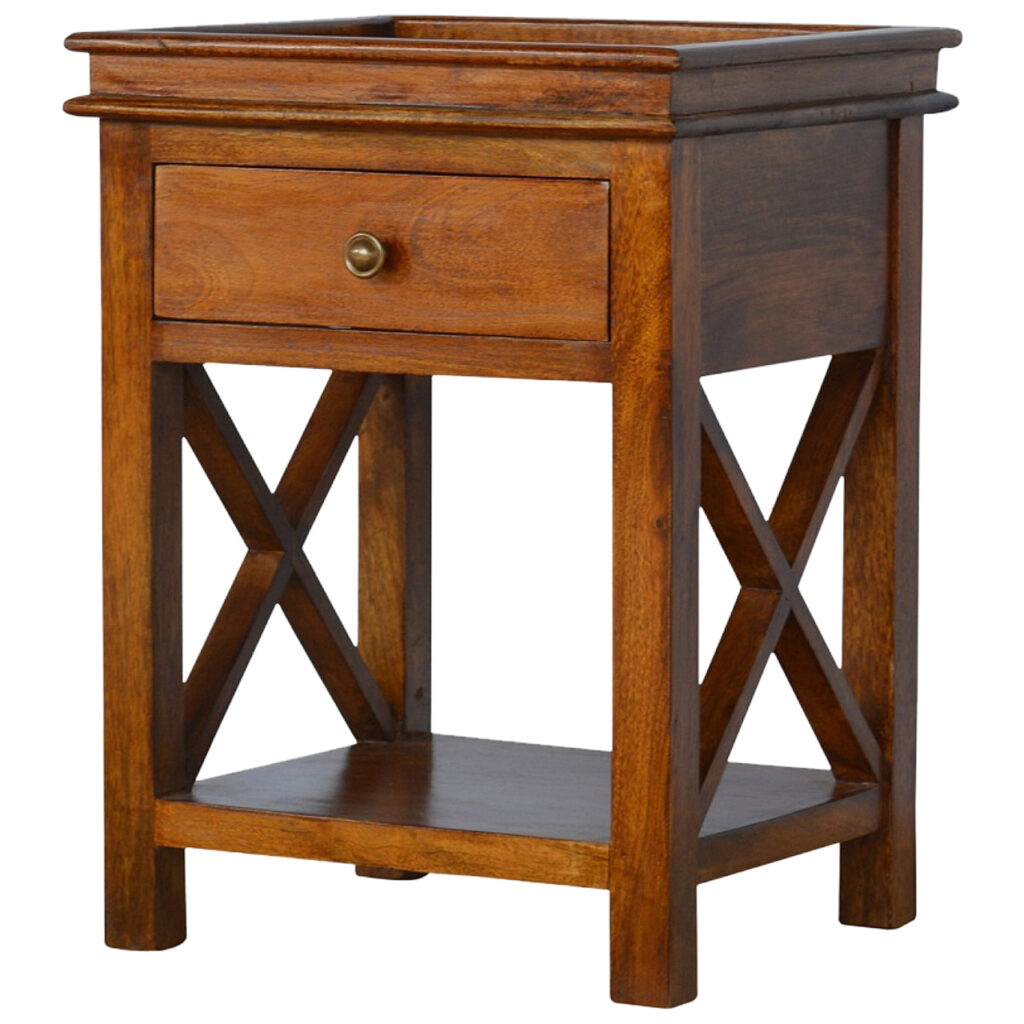Solid Wood Criss-Cross End Table - Image 3