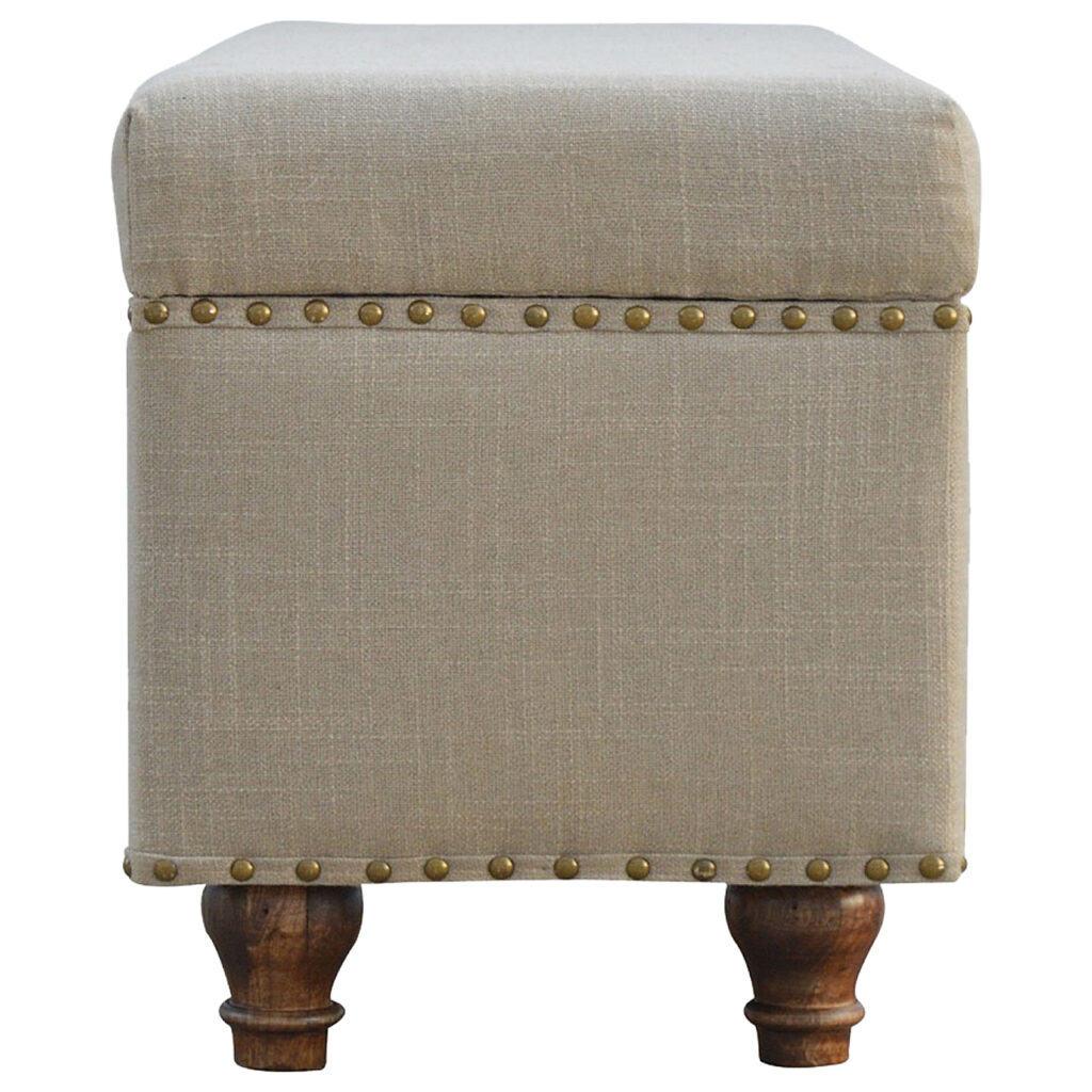 Studded Linen Lid-up Bench - Image 8