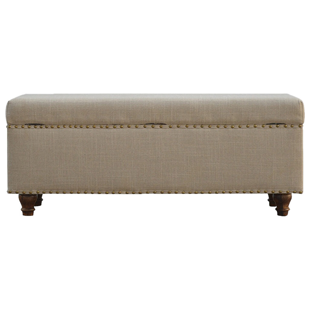 Studded Linen Lid-up Bench - Image 9