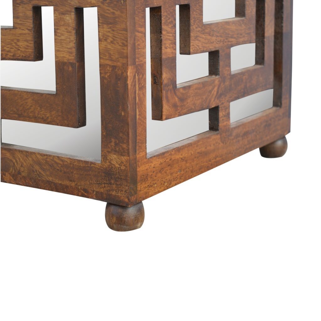 Carved Linen Seat Footstool - Image 5