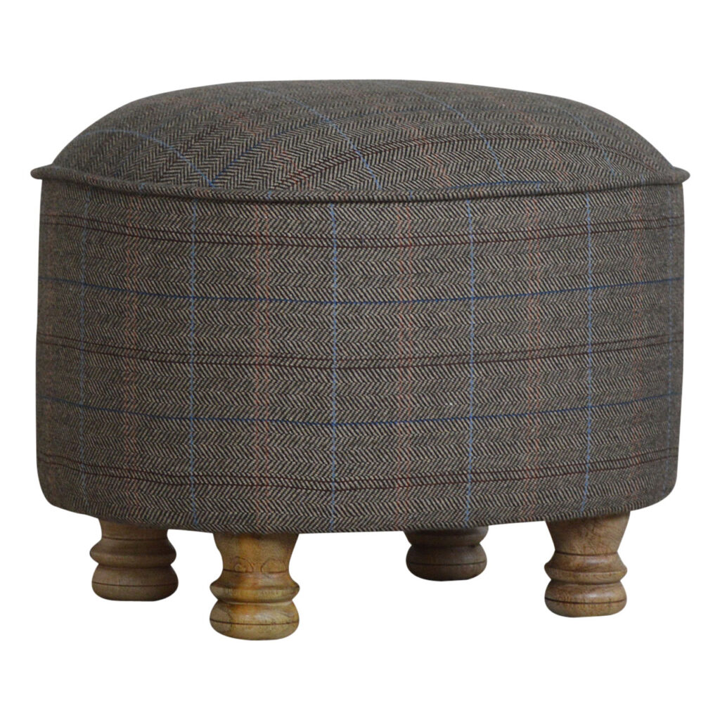 Oval Multi Tweed Foot Stool - Image 3
