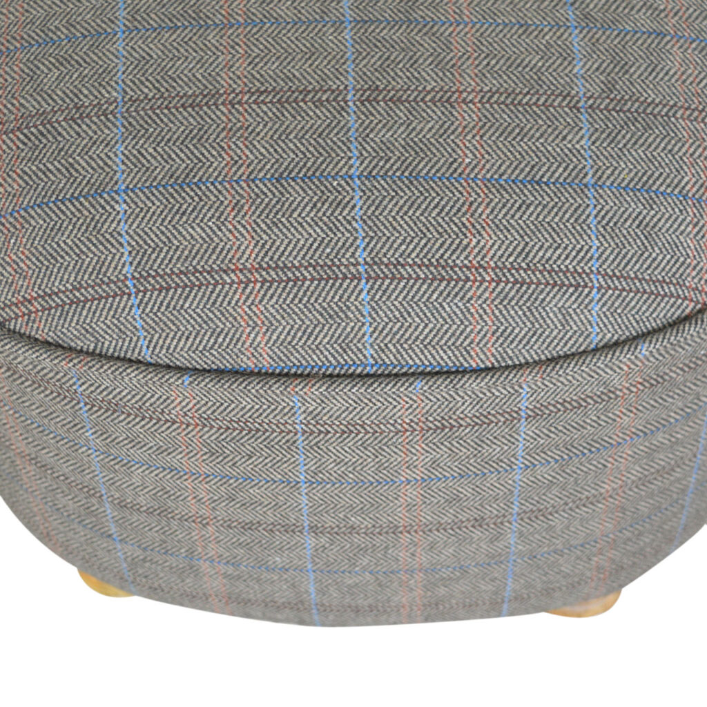 Oval Multi Tweed Foot Stool - Image 6