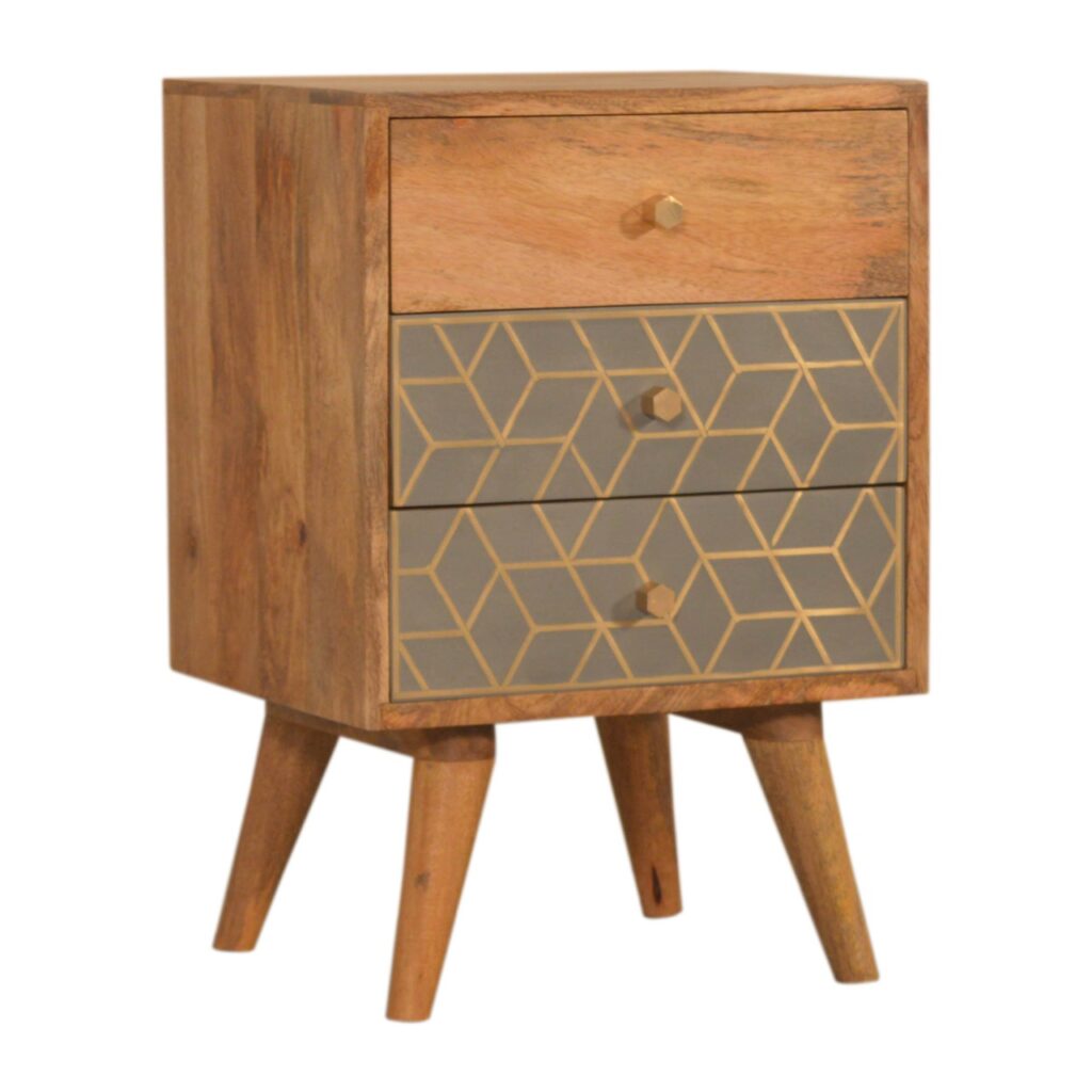 Dice 3 Drawer Bedside - Image 4
