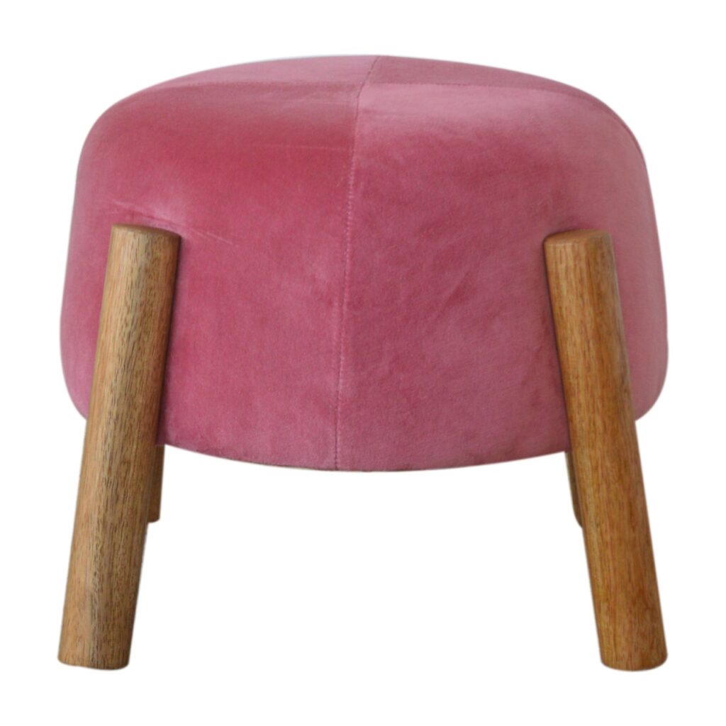 Pink Velvet Cone Footstool - Image 5