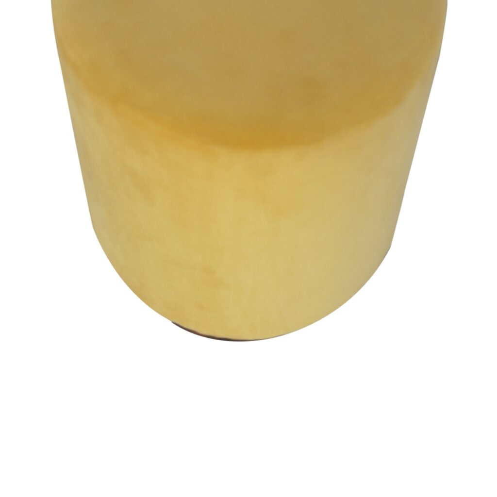 Mustard Velvet Wooden Footstool - Image 3