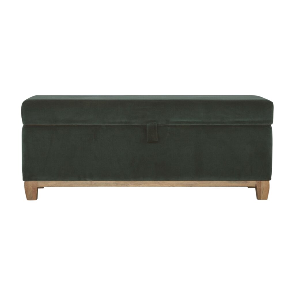 Emerald Cotton Velvet Storage Box - Image 2