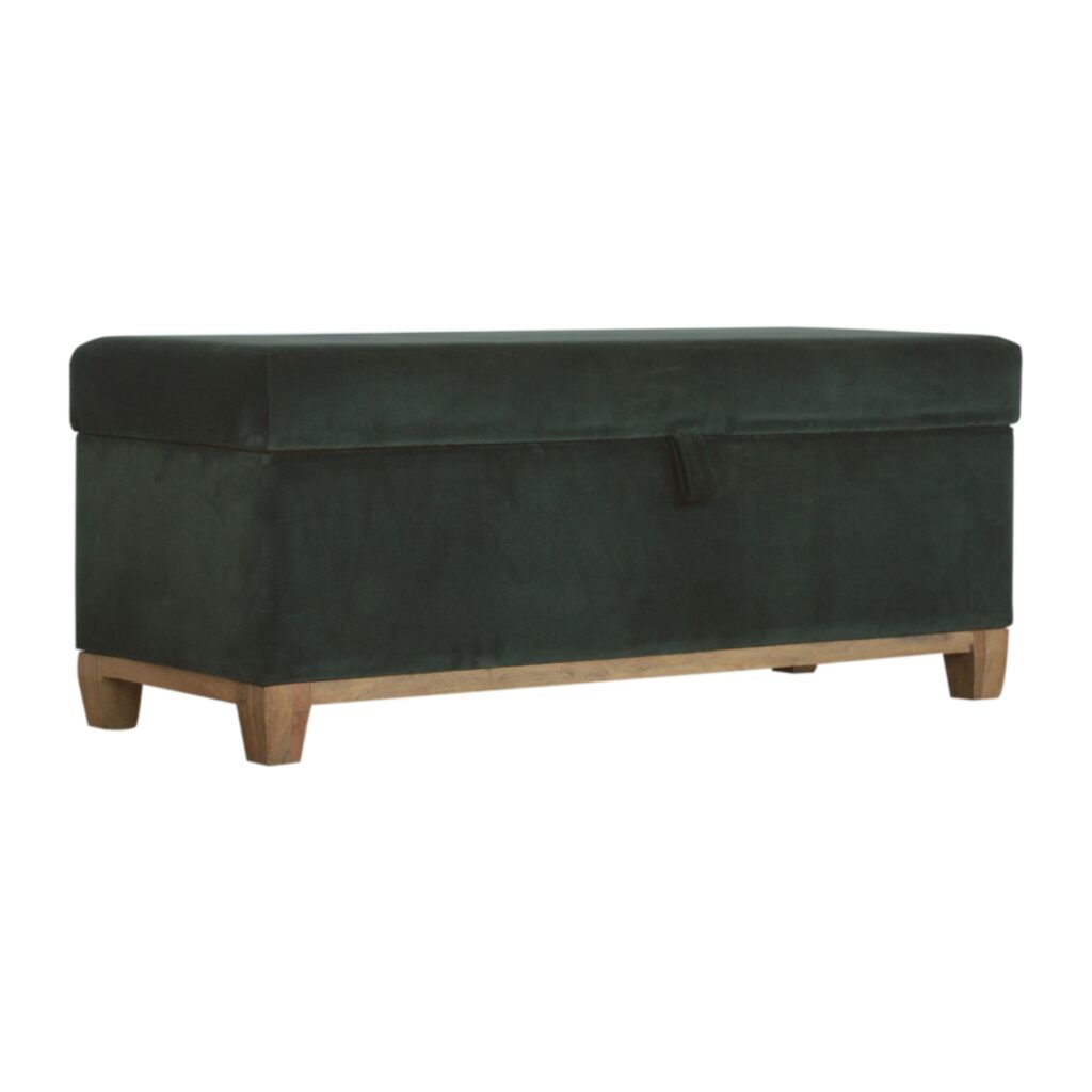 Emerald Cotton Velvet Storage Box - Image 4