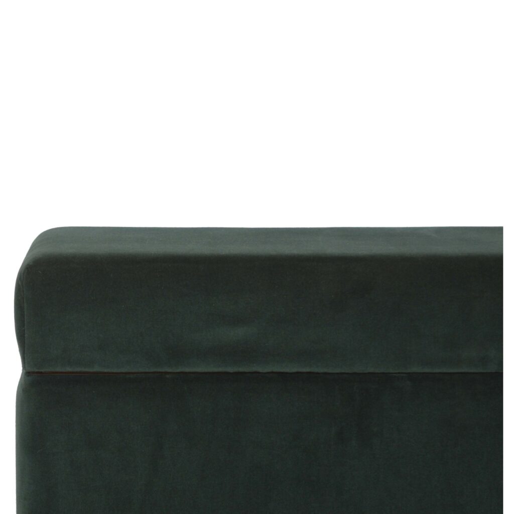 Emerald Cotton Velvet Storage Box - Image 5