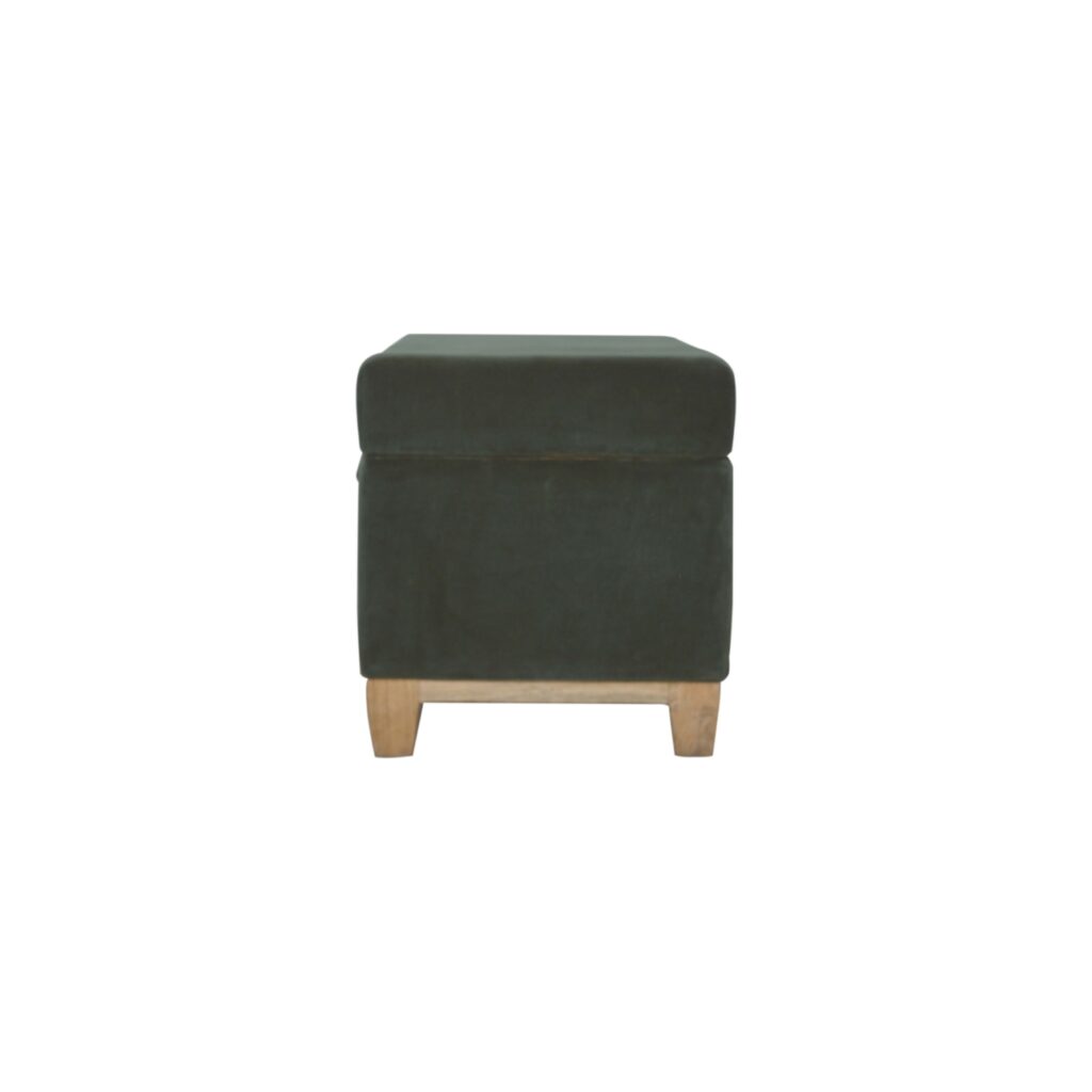Emerald Cotton Velvet Storage Box - Image 9